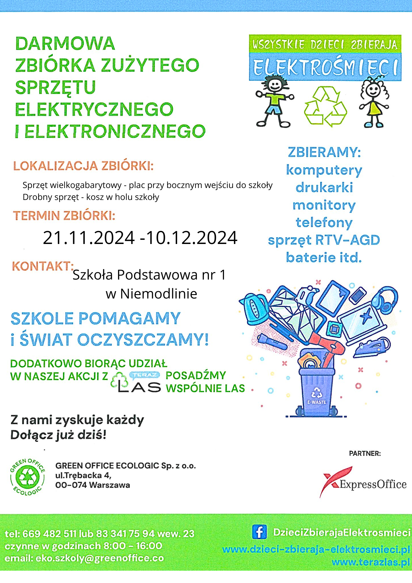 WSZYSTKIE DZIECI ZBIERAJĄ ELEKTROŚMIECI