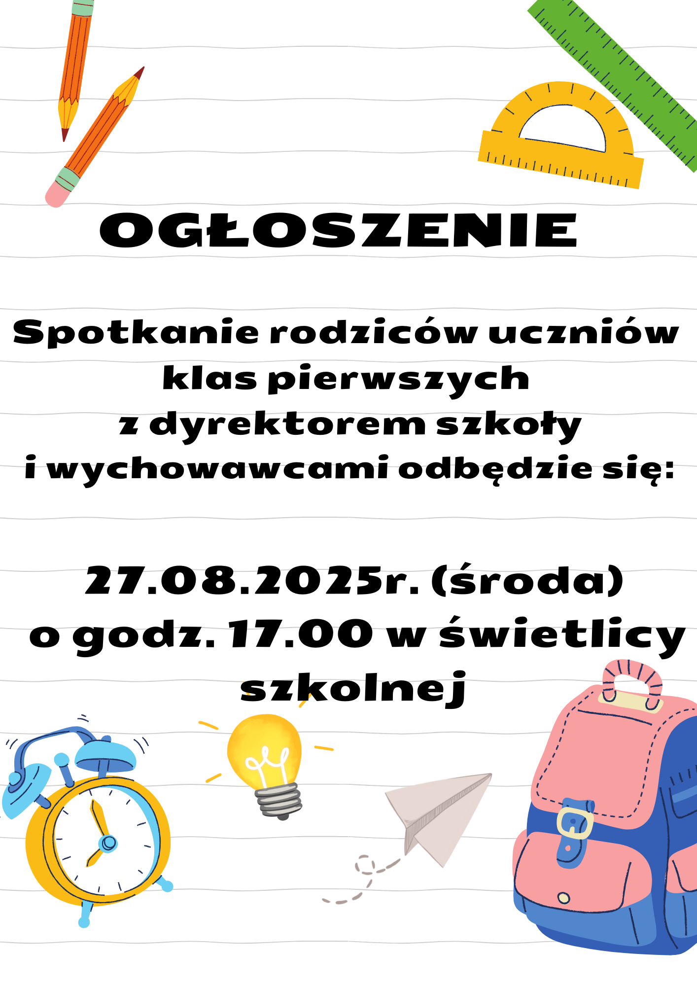 Spotkanie rodziców uczniów klas pierwszych