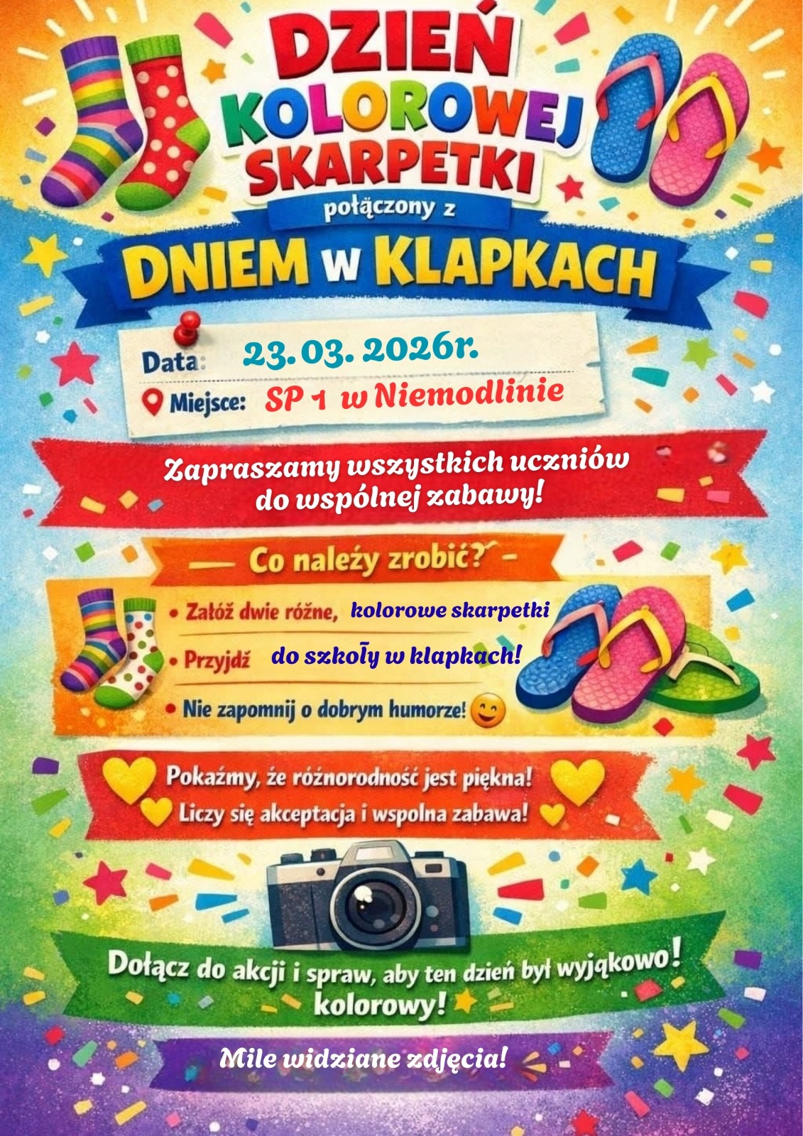 Dzień Kolorowej Skarpetki połączony z Dniem w Klapkach