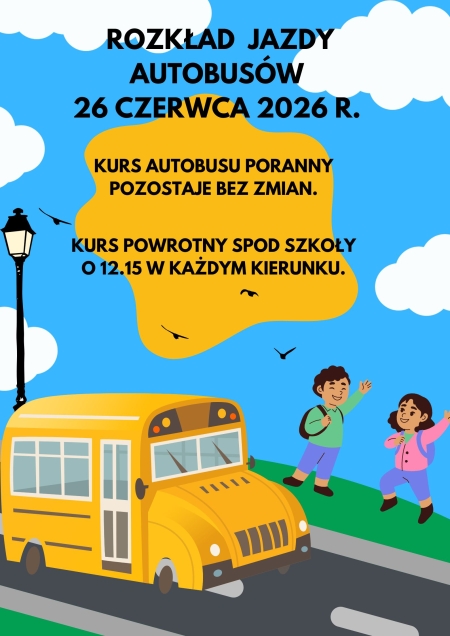 Rozkład jazdy autobusów 26.06.2026r.